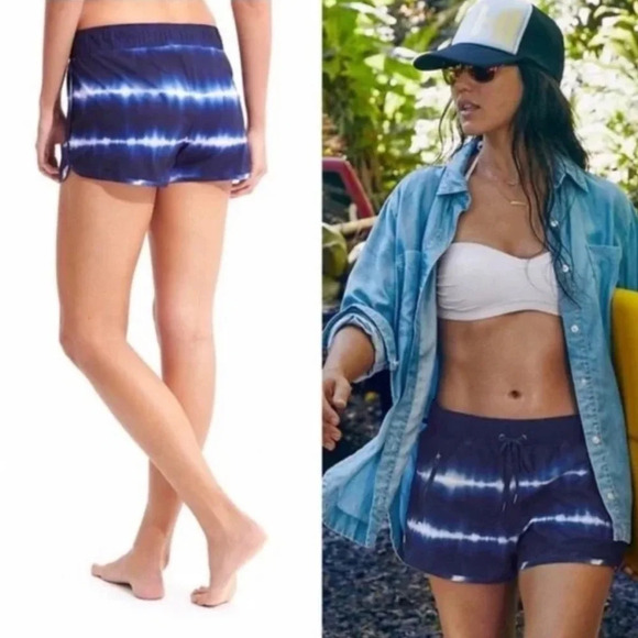 Athleta Tie Dye 'Sway' Mini Shorts in Blue & White Size XXS - Picture 1 of 4